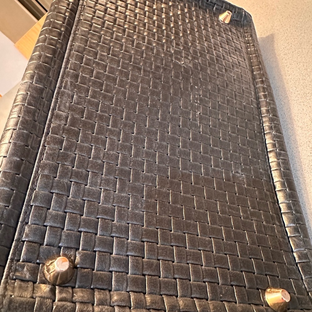 Clare V Black Woven Leather Tote - Picture 7 of 12